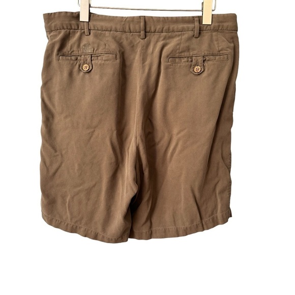 🔹5/$25🔹 Luau Men’s Green Brown 100% Silk Shorts. Inseam 8”. Size 36. - Picture 6 of 13